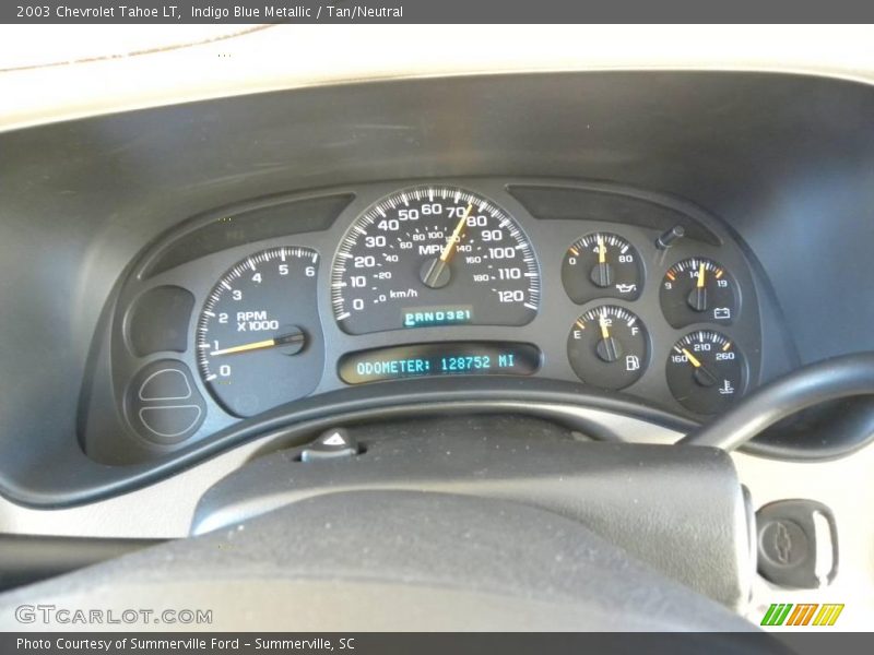 Indigo Blue Metallic / Tan/Neutral 2003 Chevrolet Tahoe LT