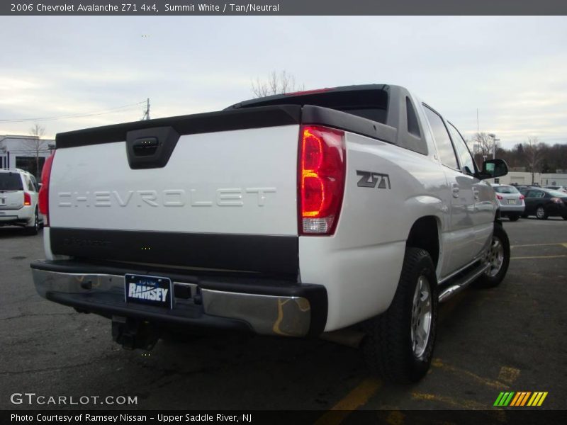 Summit White / Tan/Neutral 2006 Chevrolet Avalanche Z71 4x4