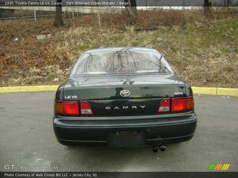 Dark Emerald Green Metallic / Beige 1995 Toyota Camry LE V6 Coupe