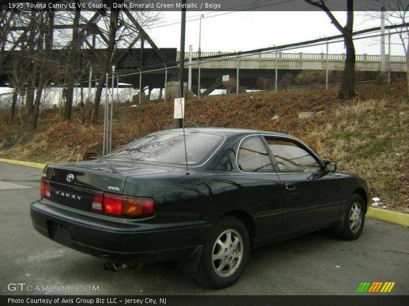 Dark Emerald Green Metallic / Beige 1995 Toyota Camry LE V6 Coupe