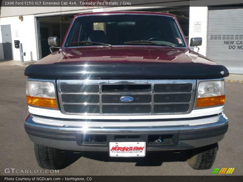 Toreador Red Metallic / Grey 1996 Ford F250 XLT Extended Cab 4x4