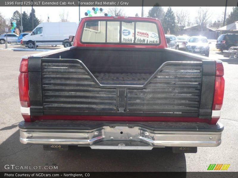 Toreador Red Metallic / Grey 1996 Ford F250 XLT Extended Cab 4x4