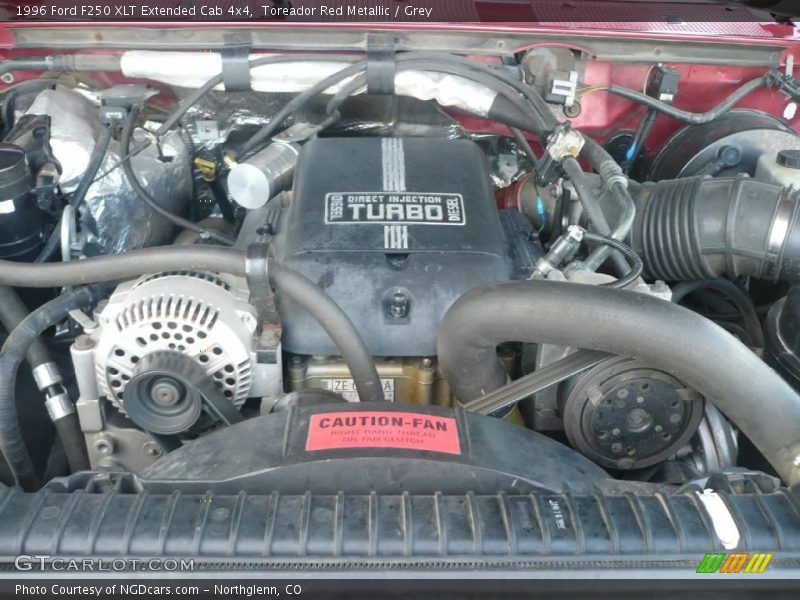 Toreador Red Metallic / Grey 1996 Ford F250 XLT Extended Cab 4x4