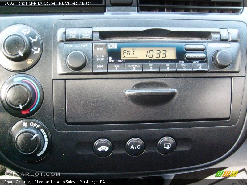 Rallye Red / Black 2003 Honda Civic EX Coupe