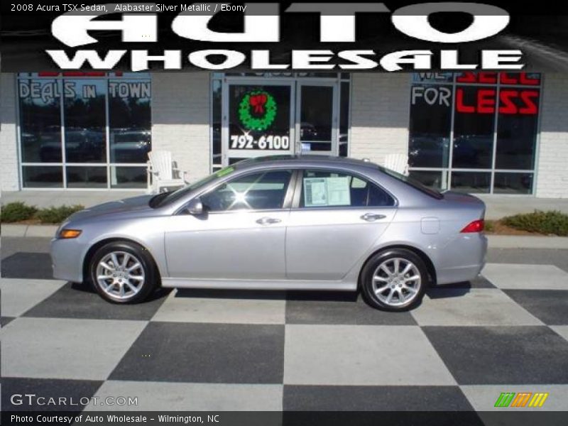 Alabaster Silver Metallic / Ebony 2008 Acura TSX Sedan