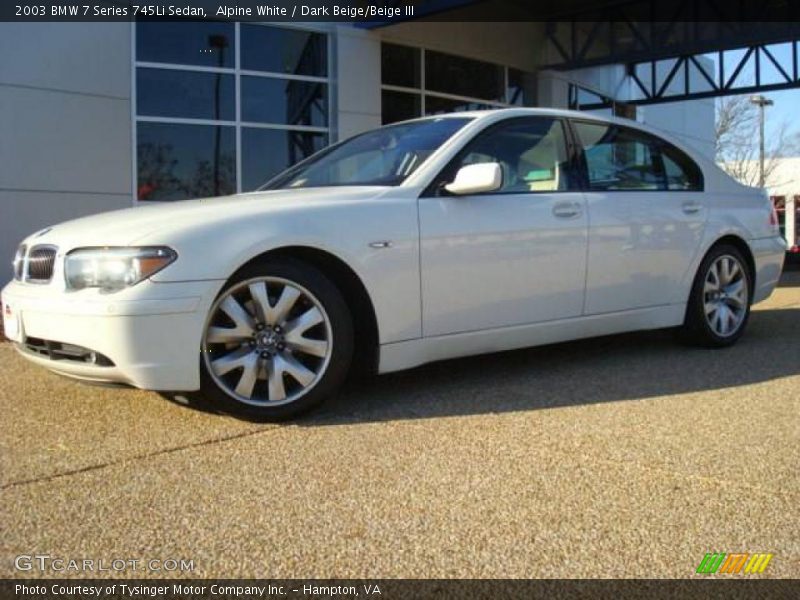 Alpine White / Dark Beige/Beige III 2003 BMW 7 Series 745Li Sedan