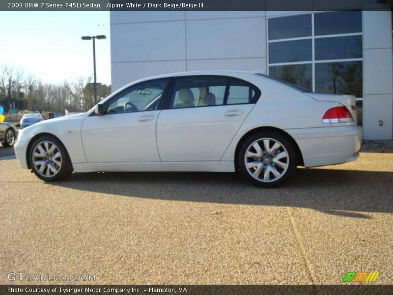 Alpine White / Dark Beige/Beige III 2003 BMW 7 Series 745Li Sedan