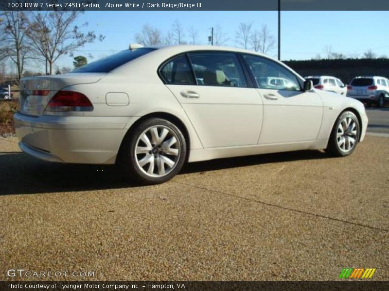Alpine White / Dark Beige/Beige III 2003 BMW 7 Series 745Li Sedan