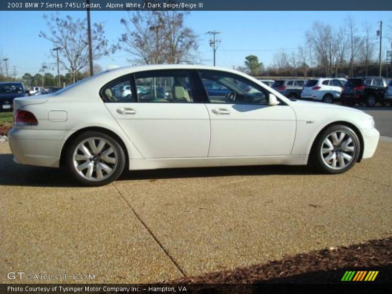 Alpine White / Dark Beige/Beige III 2003 BMW 7 Series 745Li Sedan