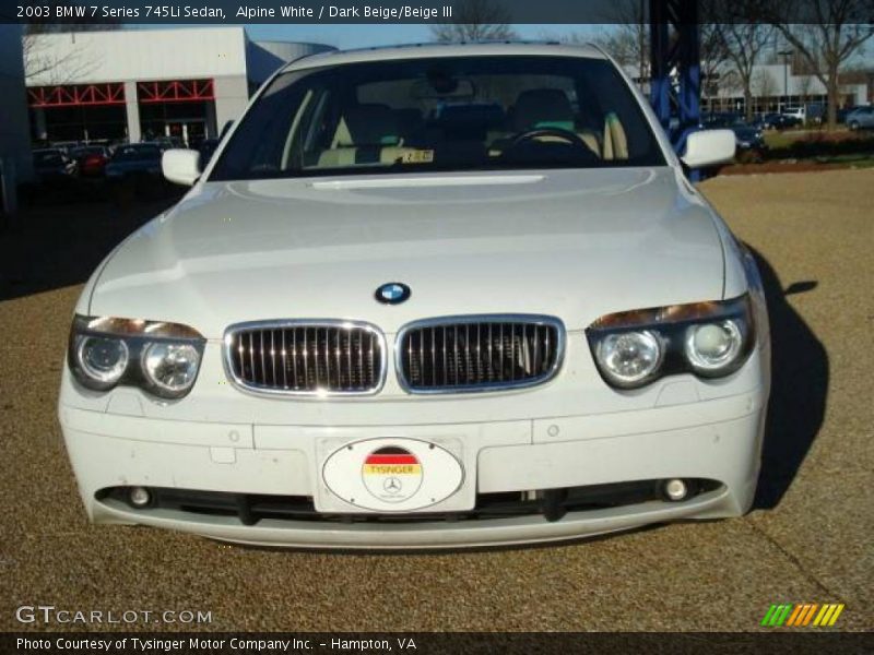Alpine White / Dark Beige/Beige III 2003 BMW 7 Series 745Li Sedan