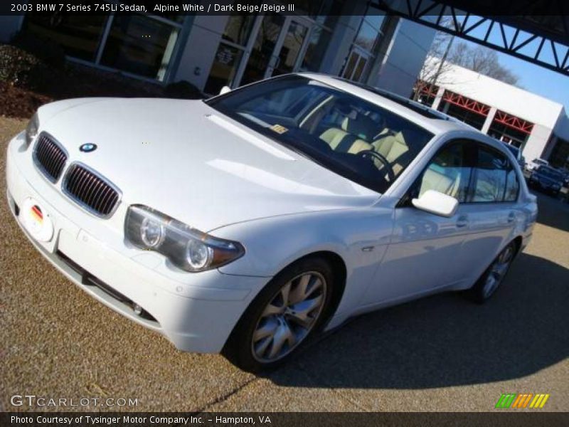 Alpine White / Dark Beige/Beige III 2003 BMW 7 Series 745Li Sedan
