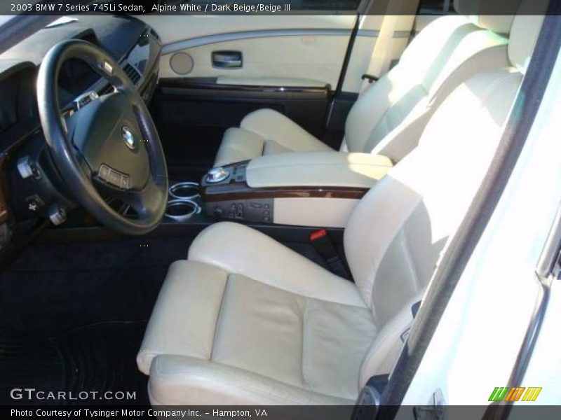 Alpine White / Dark Beige/Beige III 2003 BMW 7 Series 745Li Sedan
