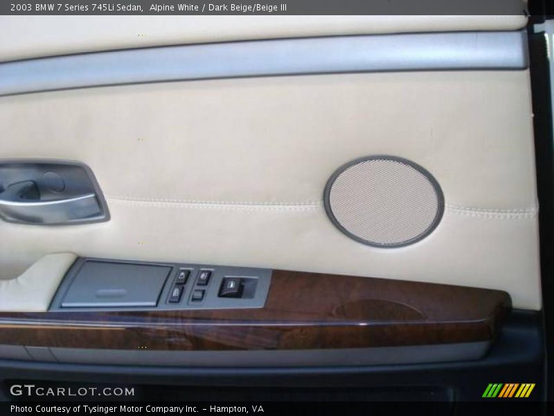 Alpine White / Dark Beige/Beige III 2003 BMW 7 Series 745Li Sedan
