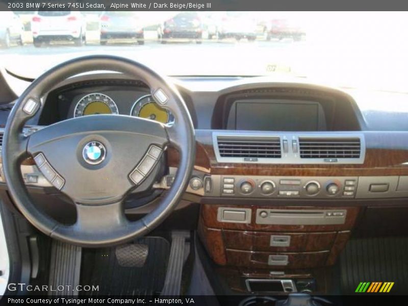 Alpine White / Dark Beige/Beige III 2003 BMW 7 Series 745Li Sedan