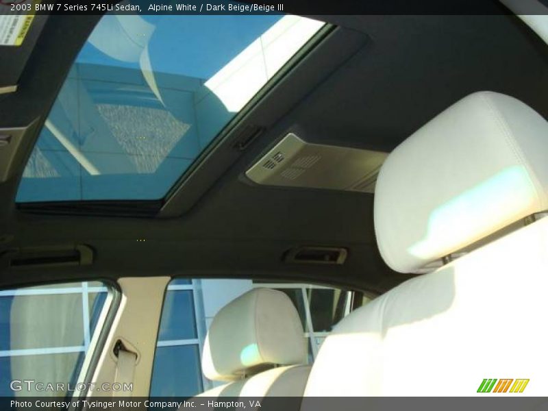 Alpine White / Dark Beige/Beige III 2003 BMW 7 Series 745Li Sedan