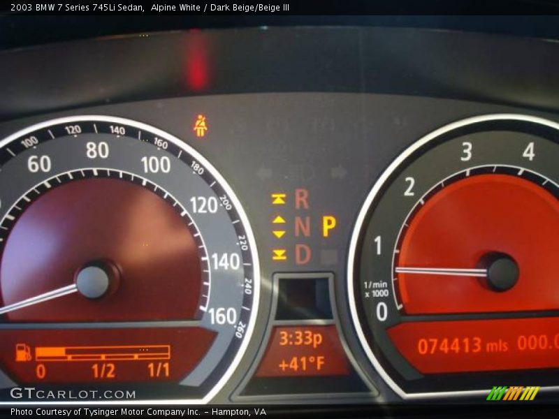 Alpine White / Dark Beige/Beige III 2003 BMW 7 Series 745Li Sedan