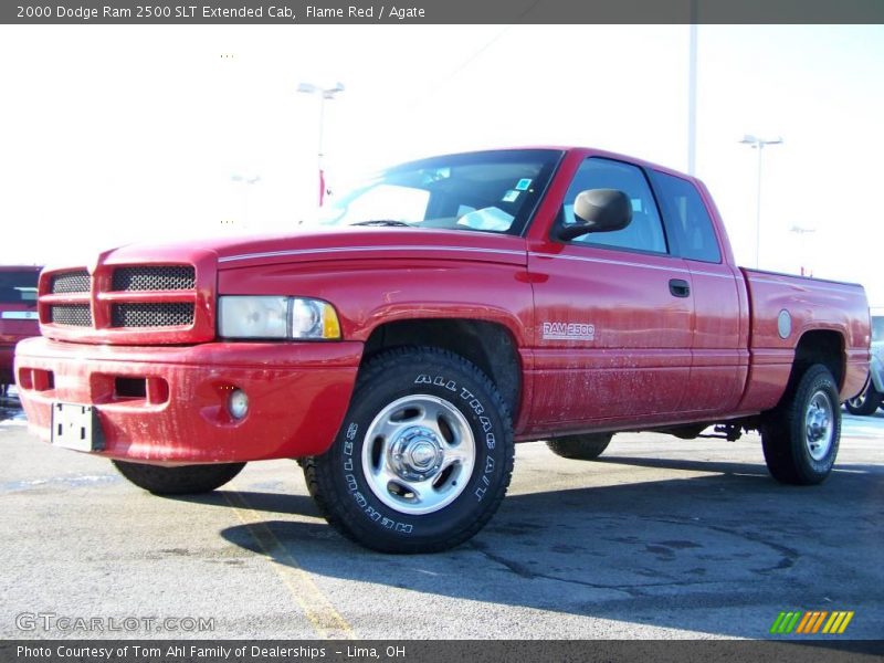 Flame Red / Agate 2000 Dodge Ram 2500 SLT Extended Cab