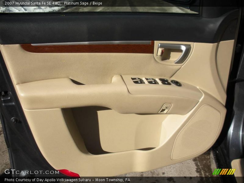 Platinum Sage / Beige 2007 Hyundai Santa Fe SE 4WD
