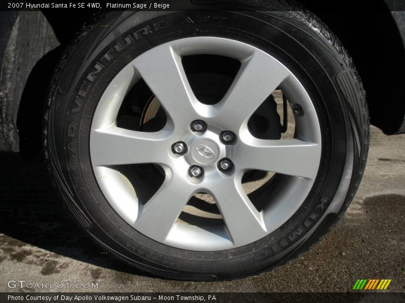 Platinum Sage / Beige 2007 Hyundai Santa Fe SE 4WD