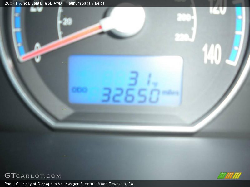 Platinum Sage / Beige 2007 Hyundai Santa Fe SE 4WD