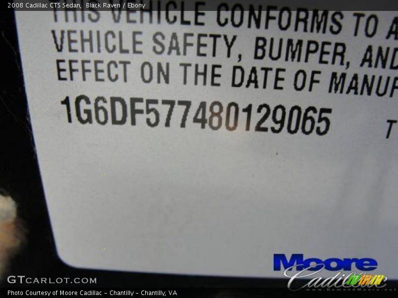 Black Raven / Ebony 2008 Cadillac CTS Sedan