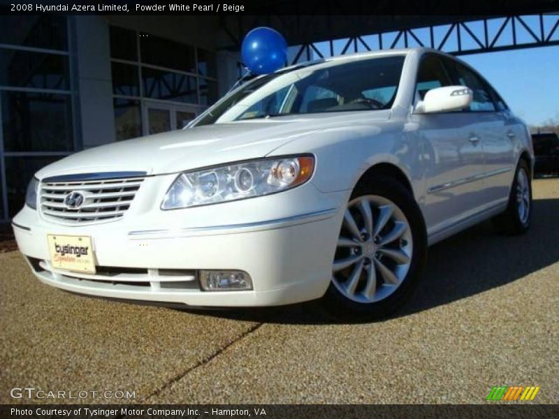 Powder White Pearl / Beige 2008 Hyundai Azera Limited