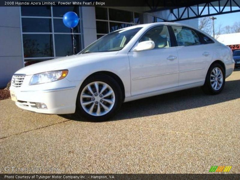 Powder White Pearl / Beige 2008 Hyundai Azera Limited