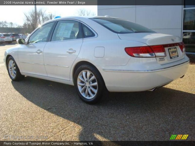 Powder White Pearl / Beige 2008 Hyundai Azera Limited