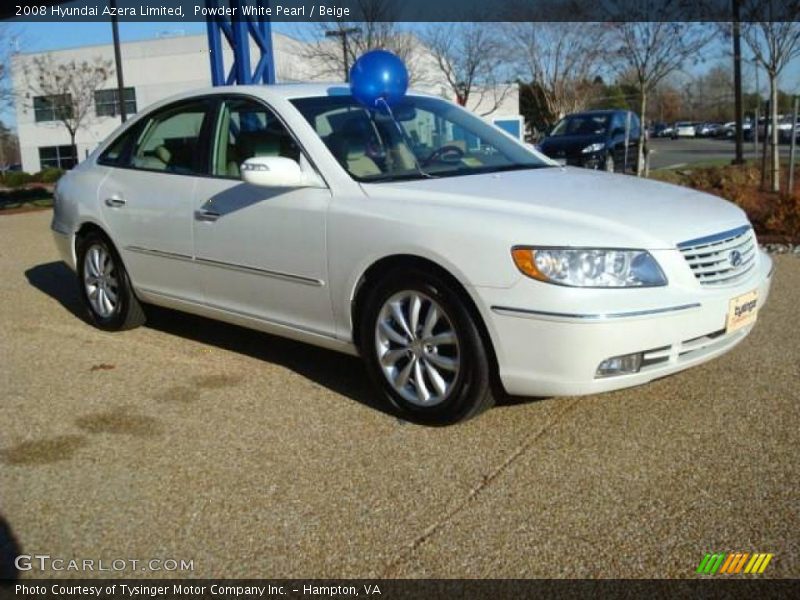 Powder White Pearl / Beige 2008 Hyundai Azera Limited