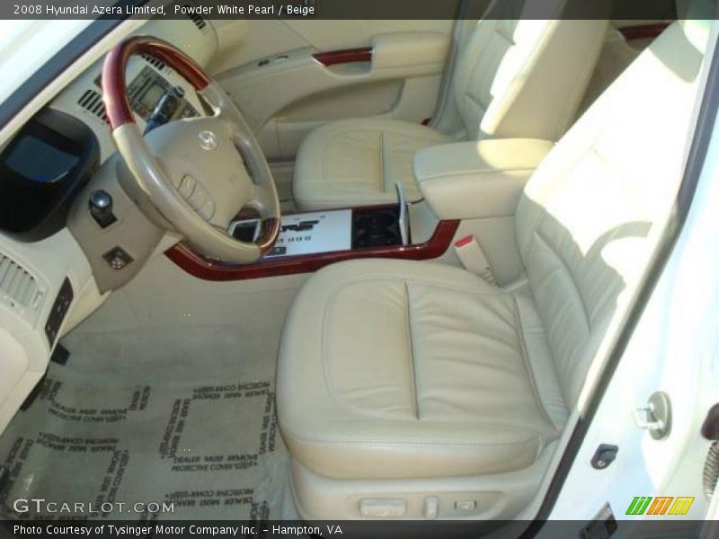 Powder White Pearl / Beige 2008 Hyundai Azera Limited