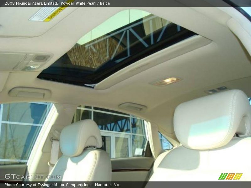 Powder White Pearl / Beige 2008 Hyundai Azera Limited