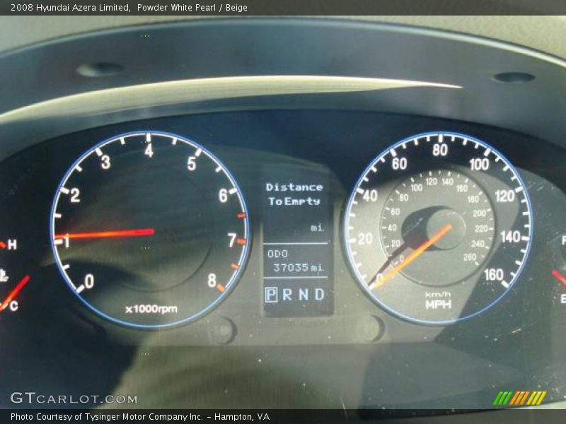 Powder White Pearl / Beige 2008 Hyundai Azera Limited