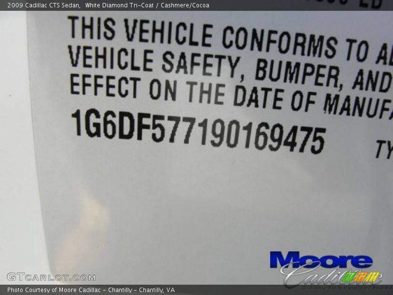 White Diamond Tri-Coat / Cashmere/Cocoa 2009 Cadillac CTS Sedan