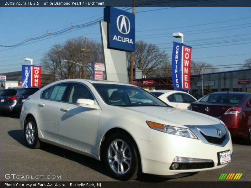 White Diamond Pearl / Parchment 2009 Acura TL 3.5