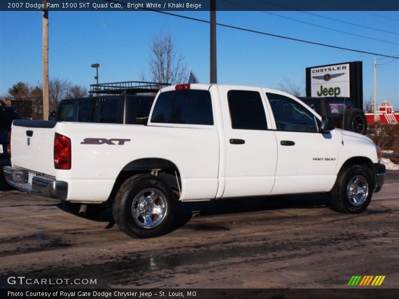 Bright White / Khaki Beige 2007 Dodge Ram 1500 SXT Quad Cab