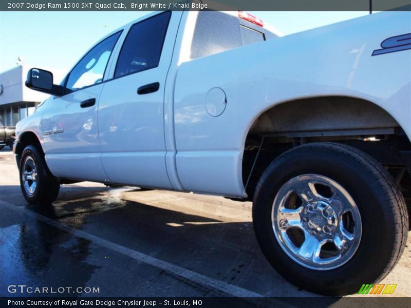 Bright White / Khaki Beige 2007 Dodge Ram 1500 SXT Quad Cab