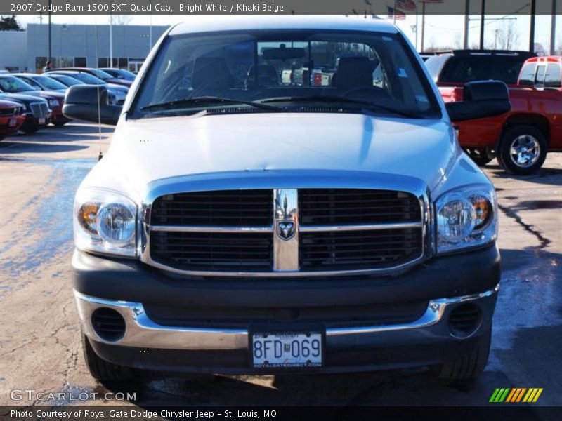 Bright White / Khaki Beige 2007 Dodge Ram 1500 SXT Quad Cab
