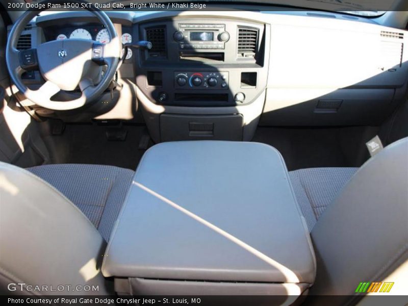 Bright White / Khaki Beige 2007 Dodge Ram 1500 SXT Quad Cab