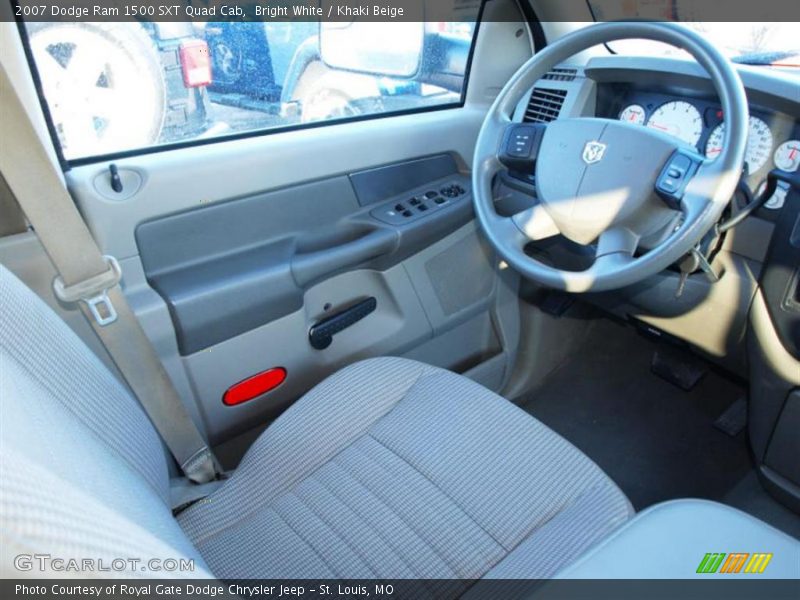 Bright White / Khaki Beige 2007 Dodge Ram 1500 SXT Quad Cab
