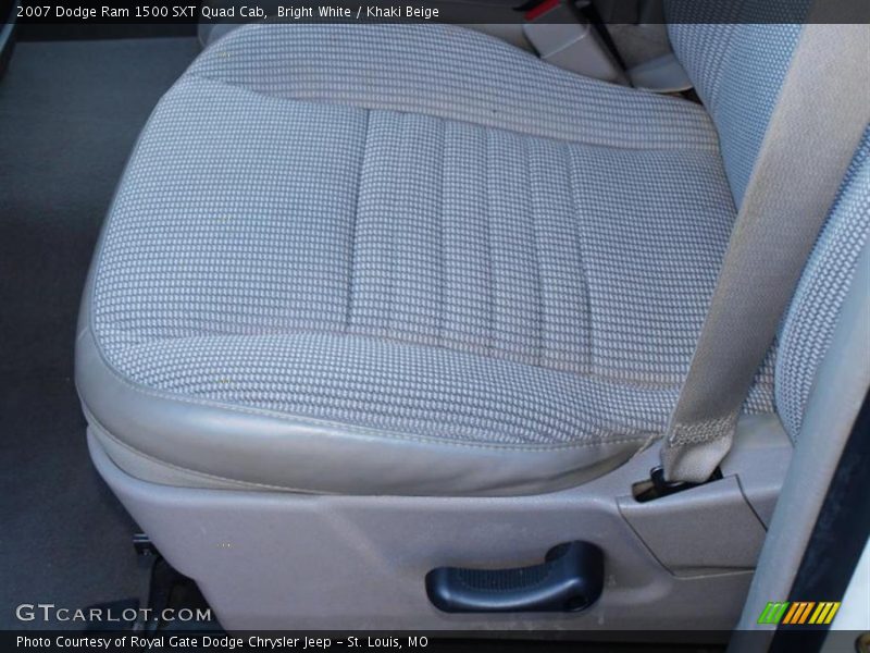 Bright White / Khaki Beige 2007 Dodge Ram 1500 SXT Quad Cab
