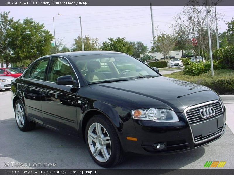 Brilliant Black / Beige 2007 Audi A4 2.0T Sedan