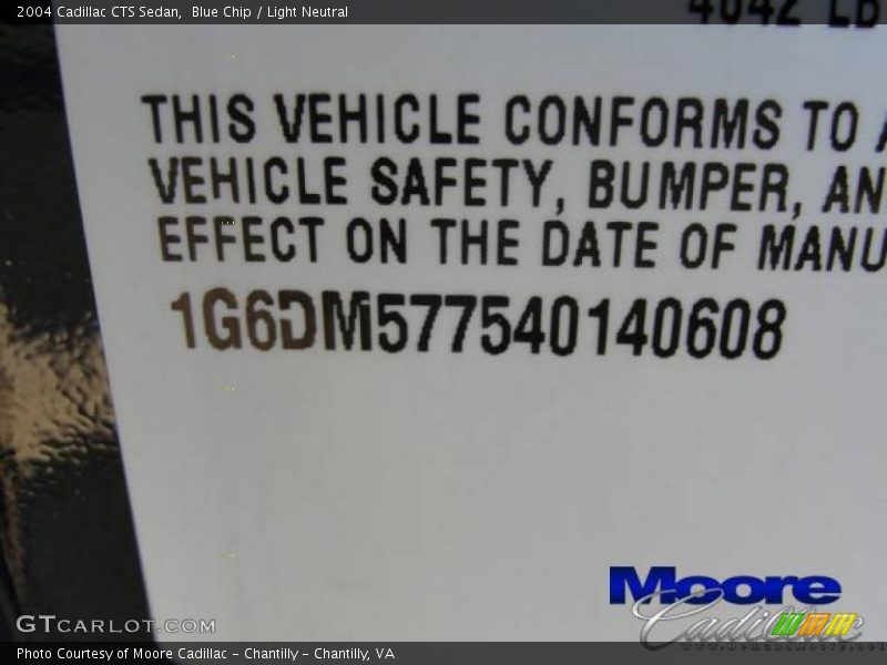 Blue Chip / Light Neutral 2004 Cadillac CTS Sedan