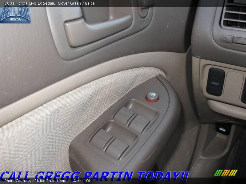 Clover Green / Beige 2001 Honda Civic LX Sedan