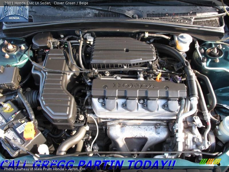 Clover Green / Beige 2001 Honda Civic LX Sedan