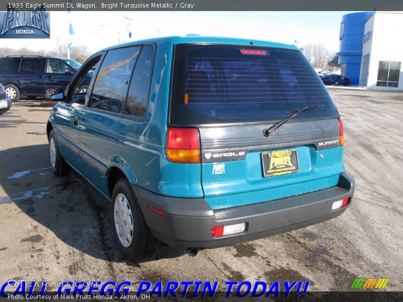 Bright Turquoise Metallic / Gray 1993 Eagle Summit DL Wagon