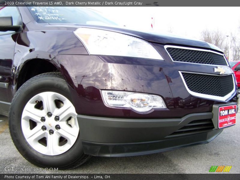 Dark Cherry Metallic / Dark Gray/Light Gray 2009 Chevrolet Traverse LS AWD