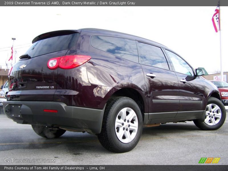 Dark Cherry Metallic / Dark Gray/Light Gray 2009 Chevrolet Traverse LS AWD