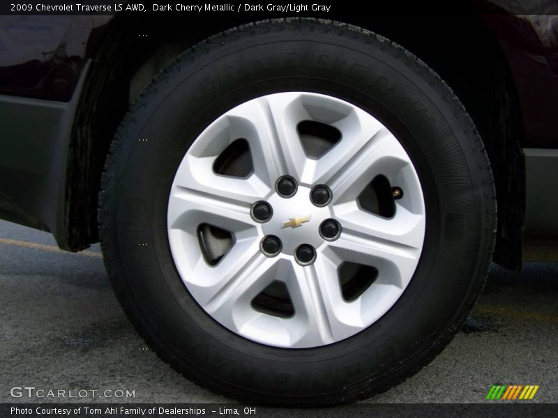 Dark Cherry Metallic / Dark Gray/Light Gray 2009 Chevrolet Traverse LS AWD