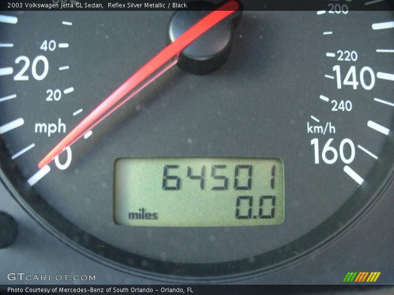 Reflex Silver Metallic / Black 2003 Volkswagen Jetta GL Sedan