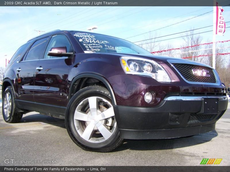 Dark Crimson Metallic / Light Titanium 2009 GMC Acadia SLT AWD